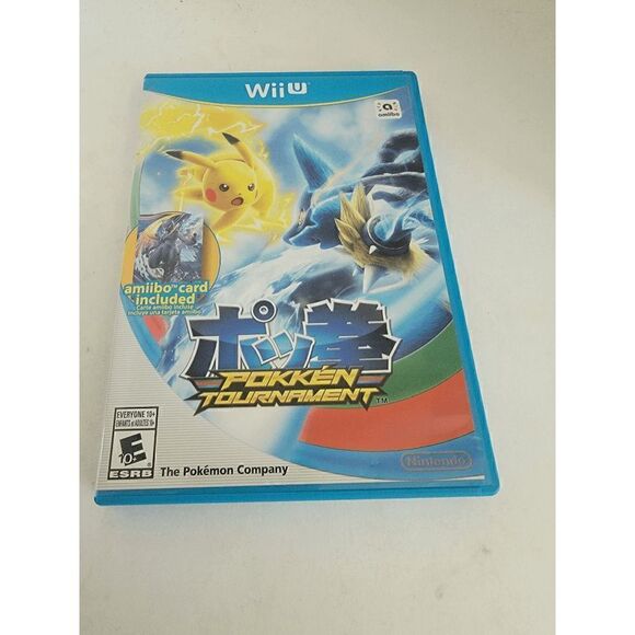Nintendo Wii U Pokken Tournament w/ Shadow Mewtwo Amiibo Card Game CD - Picture 1 of 3